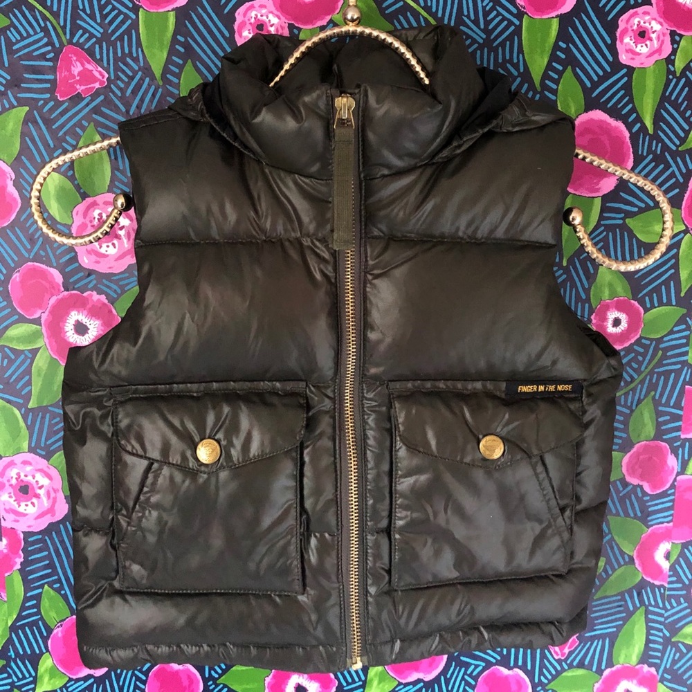 Finger In The Nose Boys Down Puffer Vest Green